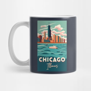 A Vintage Travel Art of Chicago - Illinois - US Mug